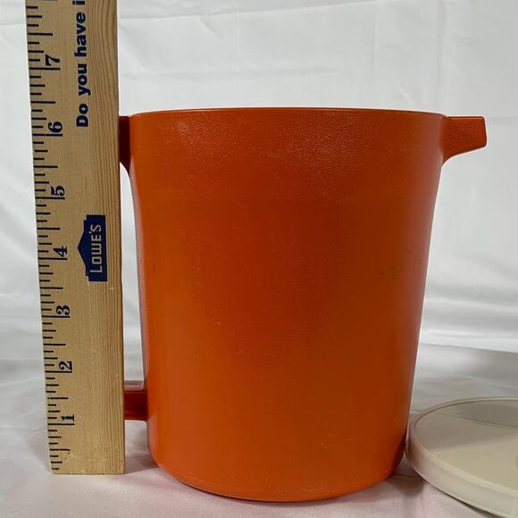 Tupperware Orange Drink Pitcher Vacuum Lid 1575-1 Vintage 1970s GREAT RETRO - Picture 8 of 11